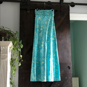 Lilly Pulitzer blue maxi dress with shells